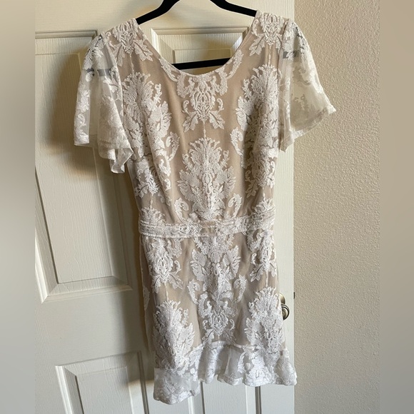 For Love & Lemons San Marcos Backless Ivory Lace Dress Medium - Picture 4 of 10